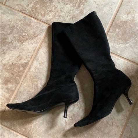 black suede prada heels|prada kitten heel boots.